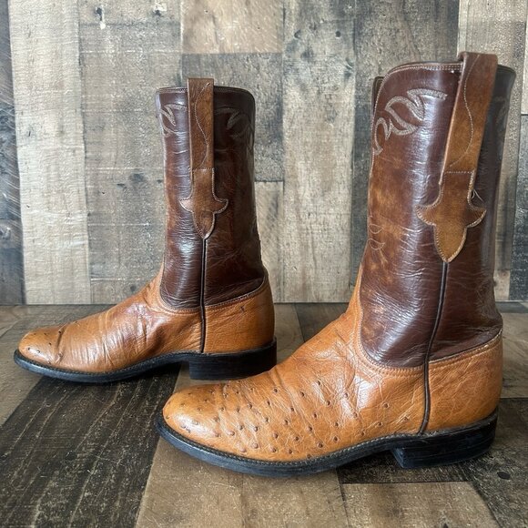 Lucchese Classics L8348 Ostrich Western Cowboy Boots Mens 6.5 D - Picture 1 of 12
